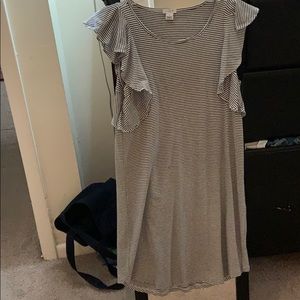 J.Crew black and white striped dress